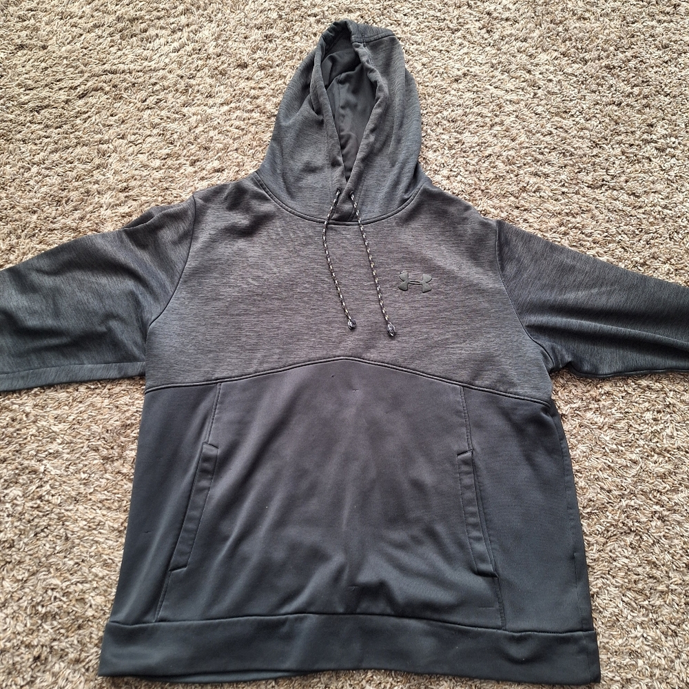 Under Armour Hoodie Pullover Mens XL Black/Grey Long Sleeve